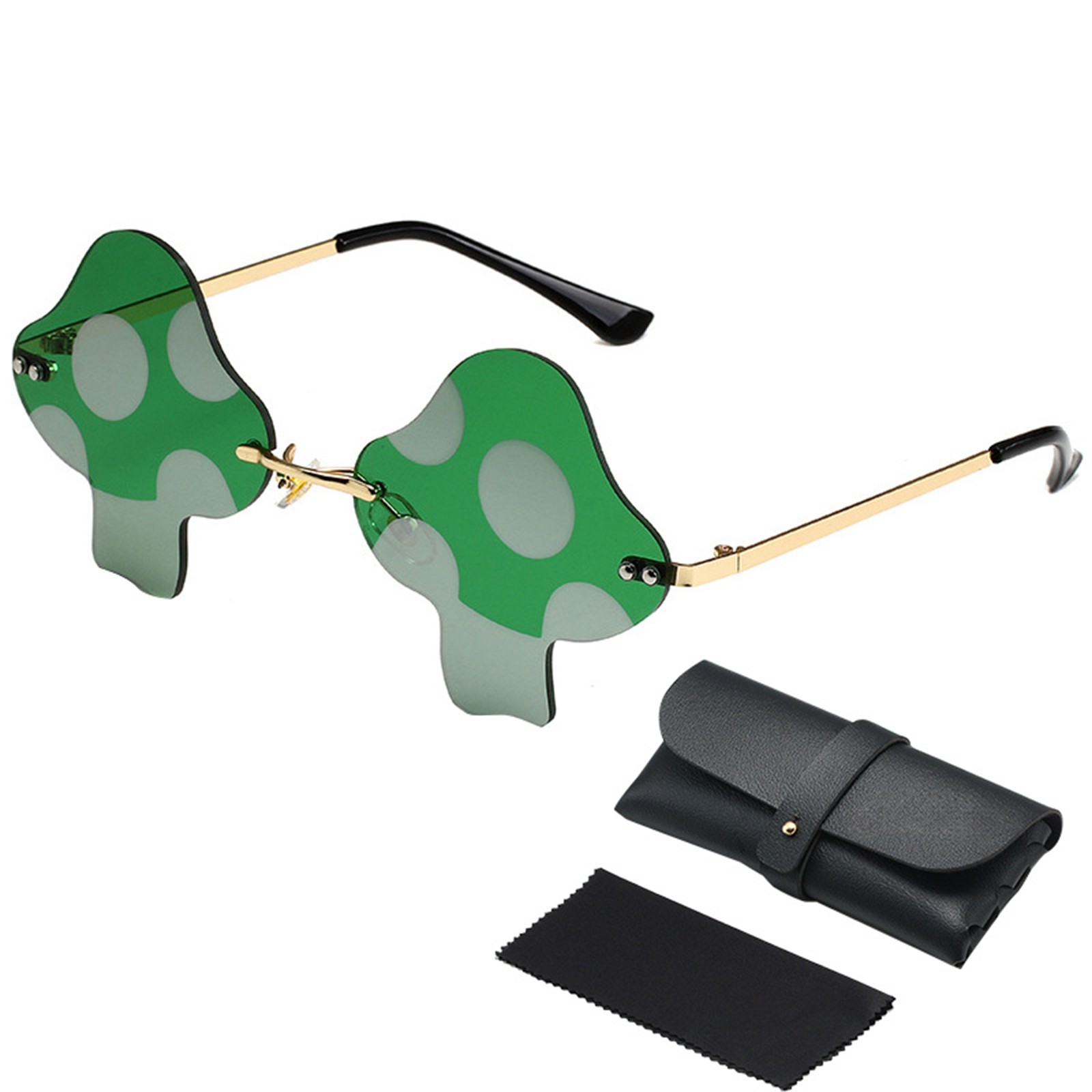 thumbnail image 2 of Día de San Patricio irlandés conchas Gafas de sol verdes Cuatro hojas Cl, 2 of 2